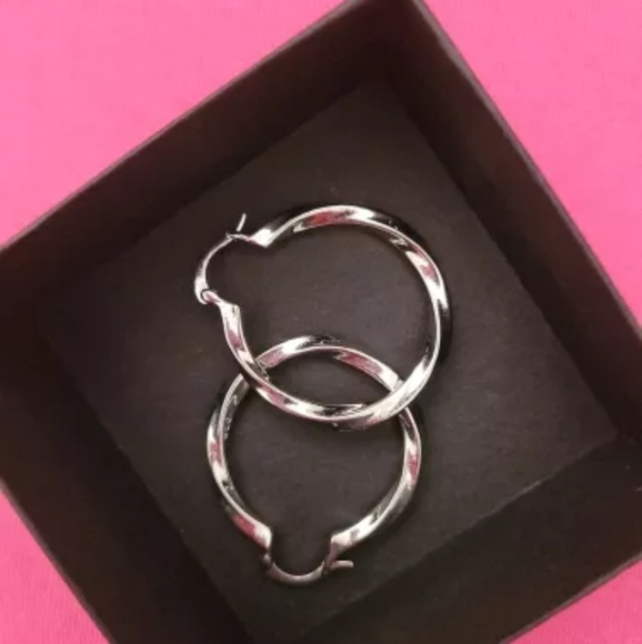 Chunky Large Hoop Earrings | 925 Sterling Silver - Picture 2 of 11